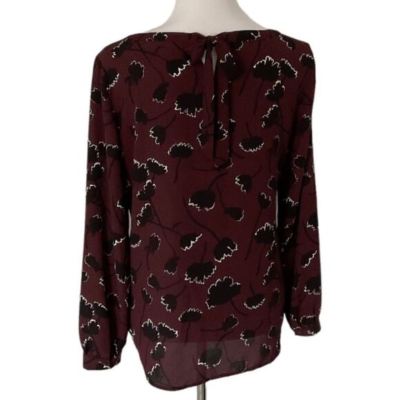 Loft Long Sleeve Floral Blouse size 2 - Picture 2 of 5